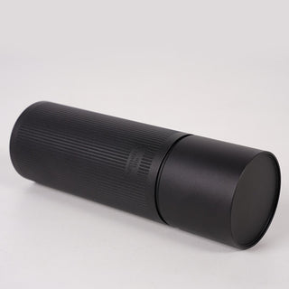 Timemore Chestnut X Lite black hand grinder with textured body and matte finish cylindrical design