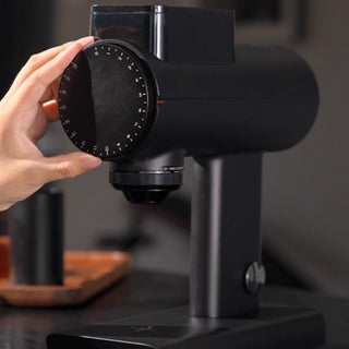 Timemore Sculptor 078S All-Purpose Grinder (120V) matte black with dial showing stepless grind settings