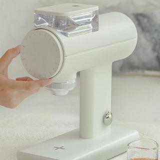 TIMEMORE Sculptor 078 Brew Grinder (120V) white with adjustable dial and transparent hopper