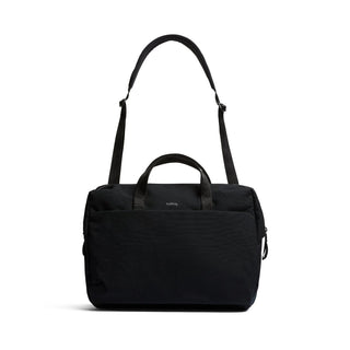 Bellroy Via Work Bag (Tech Briefcase) in black recycled fabric with shoulder strap and top handles